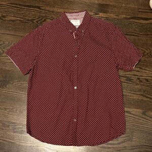 Denim & Flower Maroon Dot Casual Shirt